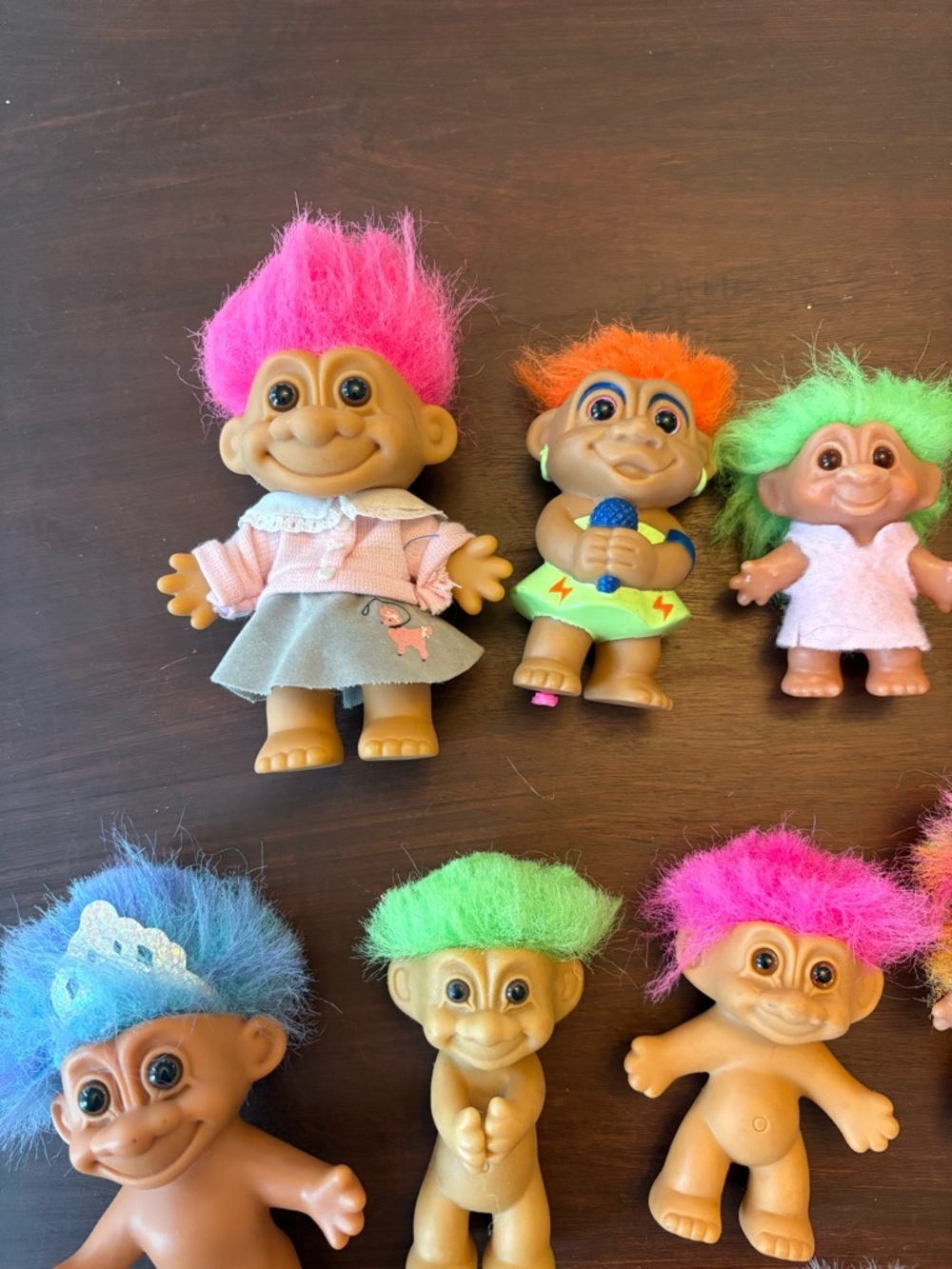 Vintage-Modern Troll Dolls Lot- Assorted Bright Hair Colors- All conditions - Picture 2 of 7
